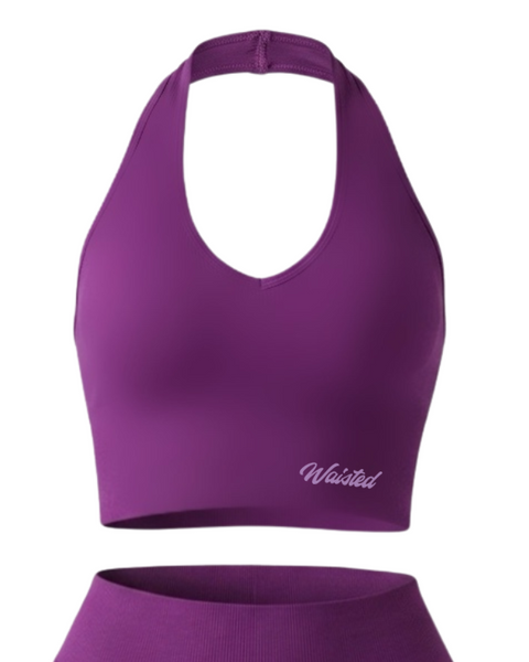 HALTER SPORTS BRA - PURPLE