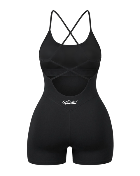 Waisted Playsuit-Black• Arrives 06/17