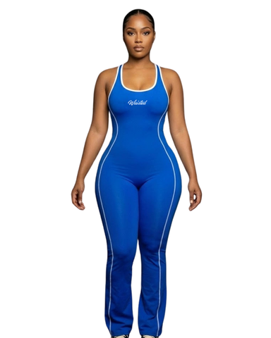 (Pre-Order) Blue Waisted Jumpsuit • Arrives 12/12
