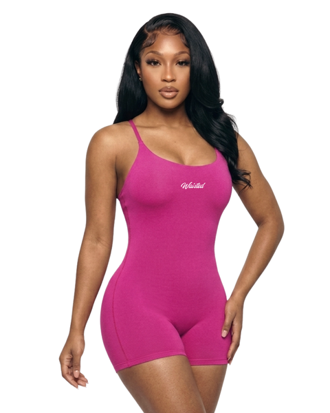 Waisted Playsuit-Pink