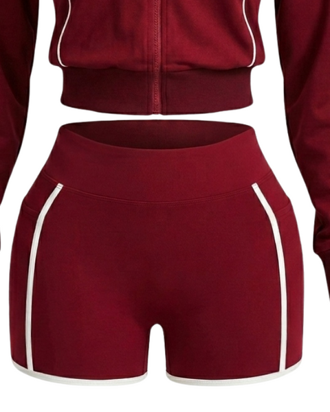 WAISTED SHORTS-RED