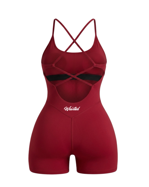 Waisted Playsuit-Red• Arrives 06/17