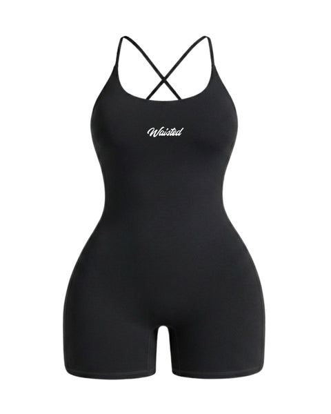 Waisted Playsuit-Black• Arrives 06/17