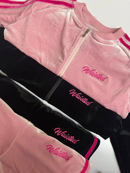 Lover Girl Velour Tracksuit-Pink