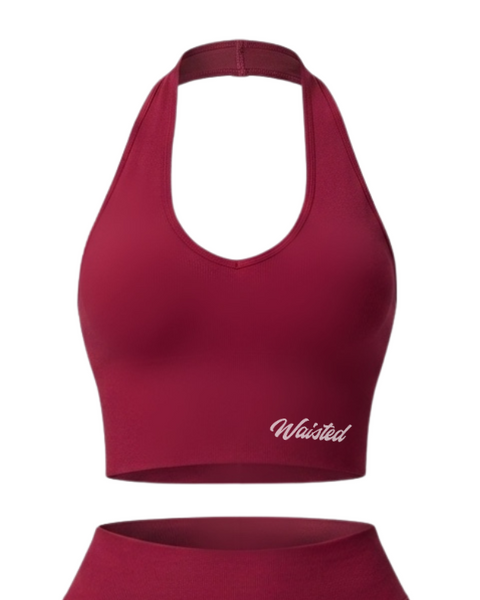 HALTER SPORTS BRA - RED