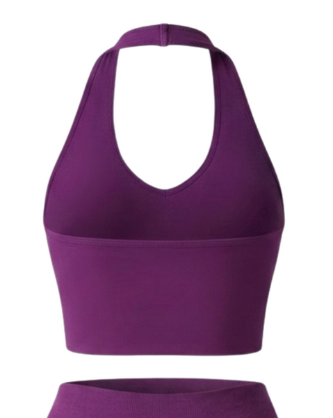 HALTER SPORTS BRA - PURPLE