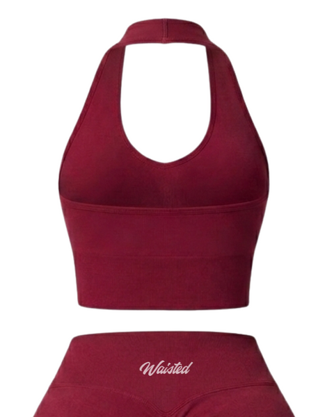 HALTER SPORTS BRA - RED