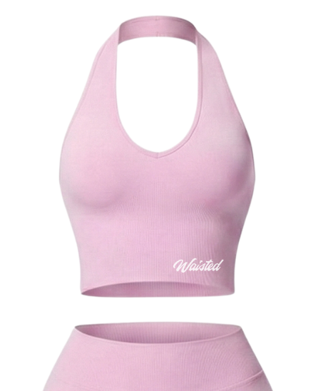 HALTER SPORTS BRA-PINK